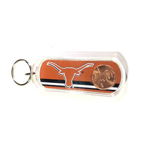 Texas Longhorns Lucky Penny 2005 Keyring Keychain